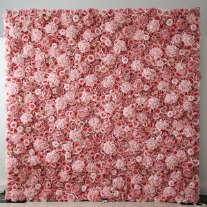 Paneles de Pared de Tela de Seda con Flores Artificiales y Efectos 3D Personalizados, Rosas Rosadas, Marca QIHAO, para Decoración de Tiendas - Product Image 3
