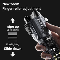 Lampe torche LED haute puissance longue portée en alliage d'aluminium avec plus de 1000 lumens, étanche, torche d'urgence, rechargeable, portable