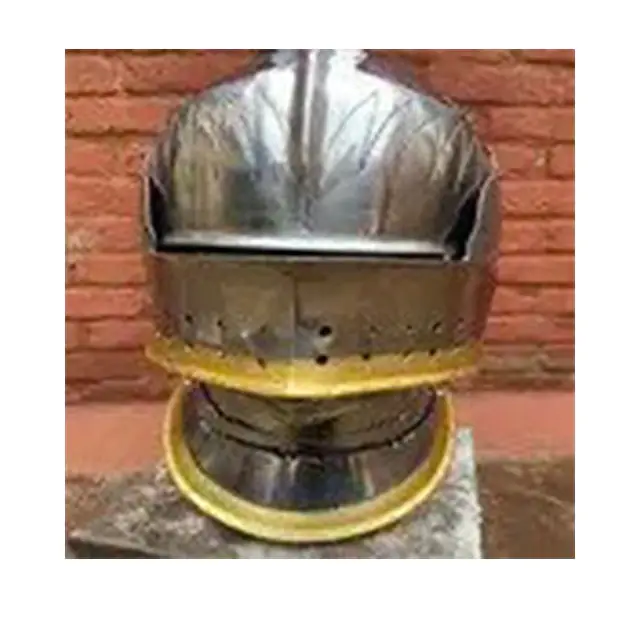 16गा मध्ययुगीन नाइट योद्धा जर्मन सैलेट हेलमेट लोहे के आदमी बिक्री के लिए हेलमेट लोहे के आदमी वेल्डिंग हेलमेट