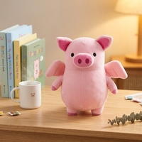 Porte-clés en peluche cochon personnalisé populaire de 10 cm, jouets en peluche animaux avec certification CE, jouets doux pour tout-petits