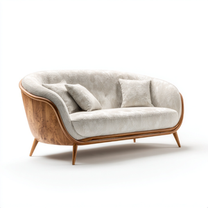 Modern Convertible <b>Adjustable</b> <b>Square</b> Sectional Sofa Set Walnut Wood Base Luxury Modular Fabric Sofa for Hotel Bedroom - Product Image 1