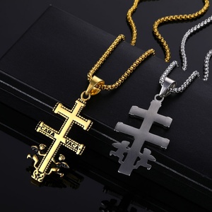 Crucifijo Católico Oriental Caravaca OEM, Colgante de Cruz Ortodoxa Rusa, Colgante de Cruz de Acero Inoxidable para Hombre - Product Image 6