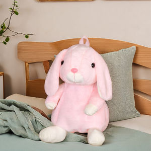Yumuşak pembe tavşan işlemeli sırt çantası süper yumuşak peluş akıllı çanta yorgan PP pamuk sevimli kızlar için paskalya tavşanı oyuncak hediye - Product Image 6