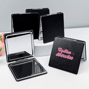 Portable Double-sided Folding Makeup Mirror Wholesale Private Label Small square Make up Mirror High Quality Cosmetic Mirror - Product Image 1