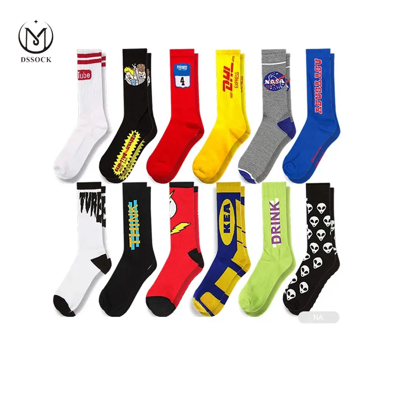 DS O036 apparel design services oem socks logo personalized private label socks cotton custom foot tube socks in los angeles