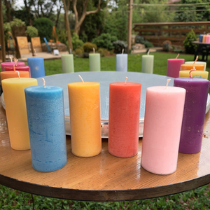 Velas de Pilar decorativas elegantes rústicas Velas grandes de color <span class=keywords><strong>verde</strong></span> oliva - Product Image 5