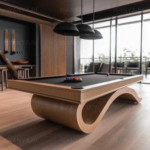 <span class=keywords><strong>Table</strong></span> de billard moderne sur mesure de haute qualité pour usage domestique/commercial, avec pieds en bois massif et plateau en ardoise, convertible 3-en-1 - Product Image 5