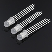 Diode LED Jstroni 4 broches 5mm Rgb avec lentille diffuse à anode commune 4 broches F5 lumière LED tricolore