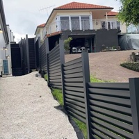 Panneaux de clôture en aluminium traité thermiquement, à lattes, pour l'intimité, avec modélisation 3D, écologiques, durables, pour piscine/verrière, utilisation extérieure