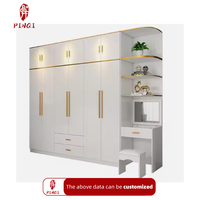 Blanc personnalisé d'usine avec combinaison de coiffeuse Appartement Hôtel Résidentiel Armoire entière Armoire Mobilier de maison Design