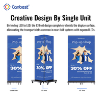Canbest Dreifach Faltbares LED-Poster-Display P1.5 P1.8 P2.5 Tragbares Ultraflaches LED-Wandpanel Indoor-LED-Display für Messen