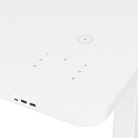 Pied carré nouveau modèle double moteur avec tiroir caché enfants serrure charge sans fil dessus de table en verre bureau réglable en hauteur