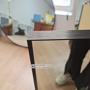 Miroir de courtoisie rectangulaire contemporain noir 24x36 avec <span class=keywords><strong>cadre</strong></span> en aluminium, durable, écologique, mural ou sur pied à angle droit - Product Image 5