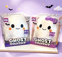 Produit phare : Jouets anti-stress mignons en forme de fantôme et de démon, souples et compressibles, blancs et violets, pour Halloween
