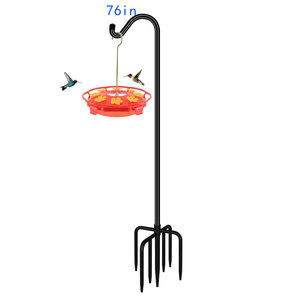 Poteau de mangeoire à oiseaux réglable de 76 pouces de haut robuste pour jardin extérieur Base à 7 broches avec crochet pour bergers pour l'observation des oiseaux dans l'arrière-cour - Product Image 1