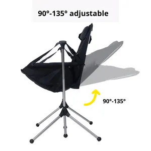 Sedia a Dondolo Pieghevole in Lega di Alluminio per Esterni - Sedia Portatile per Campeggio, Relax, Pausa Pranzo, Pesca con Schienale (Spedibile) - Product Image 4