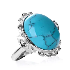 แหวนนิ้วมือหินที่มีคุณภาพสูงสีเงินสีฟ้าหมั้นวงหรือแหวนแหวนพลอยแหวน925เงินสเตอร์ลิงวินเทจโมราหลายสี