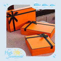 Stock vide boîte cadeau en papier anniversaire Orange senior boîte d'emballage cadeau parfum pas cher boîte cadeau magnétique en papier pliable