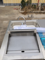 Chariot de remorque mobile de 6,6 pieds pour la fabrication de hot-dogs évier à eau support de gaz remorquage service de cuisine chariot de nourriture à vendre
