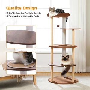 Large Premium Wooden <strong>Cat</strong> Tower and Scratching Frame Luxury <strong>Cat</strong> Climbing Toy for Feline Friends for Christmas and Halloween - Product Image 3