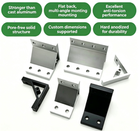 Connecteur d'angle vertical en profilé d'aluminium usiné CNC, à paroi plus épaisse, haute résistance, avec support plat