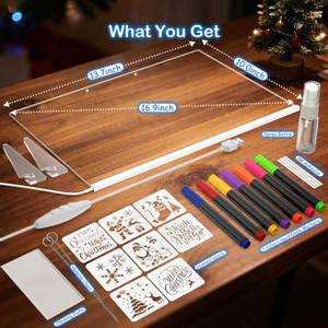 <span class=keywords><strong>Tableau</strong></span> de Dessin en Acrylique LED 13,7 x 10 Pouces, <span class=keywords><strong>Tableau</strong></span> Lumineux à Effets de Couleurs, <span class=keywords><strong>Tableau</strong></span> de Dessin Magique avec Support, Cadeau pour Filles et Garçons - Product Image 4