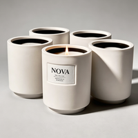 Bougie parfumée en pot en céramique NOVA Luxury Home, fabriquée avec des matériaux 100% naturels de qualité supérieure pour une combustion stable et sans fumée, Diwali, Fête des Pères
