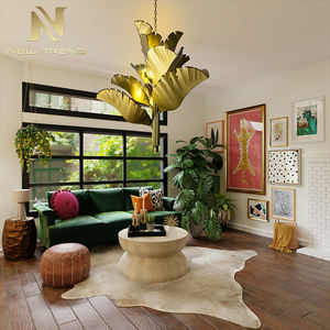 Lampe de décoration unique, lampe personnalisée inspirée de la nature, lustre LED en forme de feuille de <span class=keywords><strong>bananier</strong></span>, lumière d'arbre - Product Image 4