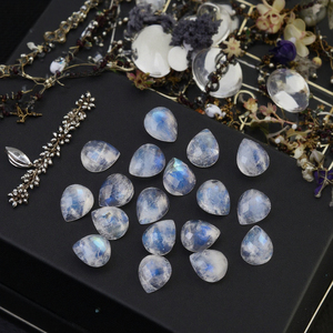 Chất Lượng Cao Tự Nhiên Cầu Vồng Moonstone 2-30Mm Lê Mặt Cắt Màu Xanh Mạnh Mẽ Loose Đá Quý - Product Image 1