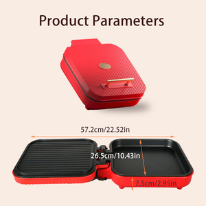Grill électrique sans fumée à température réglable, antiadhésif, commande mécanique, barbecue d'intérieur, usage domestique et hôtelier, 1200W, PTFE - Product Image 2