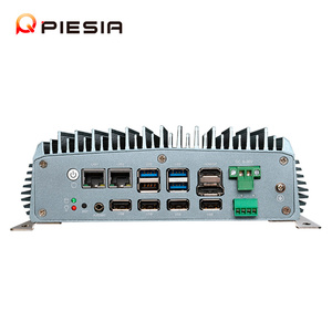 Piesia Celeron J6412 Mini <span class=keywords><strong>PC</strong></span> sans ventilateur 2 * LAN <span class=keywords><strong>6</strong></span> * COM 2 * DDR4 SSD WI-FI/4G/5G 1 * HD/DP X86 boîtier d'ordinateur industriel intégré en aluminium - Product Image 5