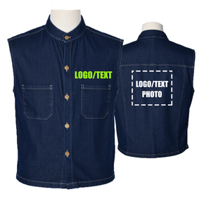 Chaleco vaquero reflectante de alta visibilidad a la moda 2025, ropa de trabajo para hombres con logotipo - Product Image 1
