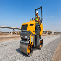 Nouveau Compacteur Vibratoire Abordable, Mini Rouleau Compresseur de 1 à 2 Tonnes, Rouleau de Compactage Autoporté pour Asphalte et Terre