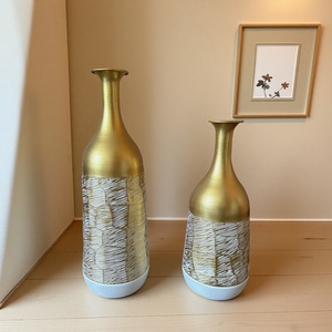 Dezun Home Furnishings Floor <b>Vase</b> <b>Set</b> Handmade Vintage Cylindrical Large Decorative Bottles For Living Room Interior Design - Product Image 3