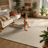 Tapis moderne en polyester pour animaux de compagnie, grande surface, tissé à la machine Wilton, résistant aux rayures et aux poils d'animaux, idéal pour l'exercice et la maison