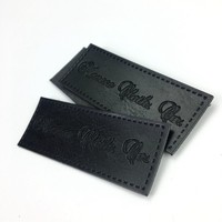 Étiquette en cuir gaufré personnalisée pour vêtements en jean de marque, étiquette en PU, patch