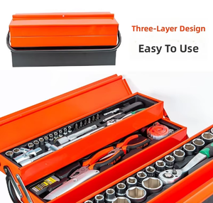 Dropshipping Available 85PCS Household & Car Repair <b>Tool</b> Set, Three-Layer Foldable Thickened Multi-layer Hardware <b>Tool</b> <b>Box</b> - Product Image 3