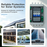 Boîtier de Combinaison PV 4 Voies 2 Entrées 2 Sorties Solaire ABS/PC Double Disjoncteur DC 2P 600V 1000VDC Étanche IP65 pour Systèmes Photovoltaïques