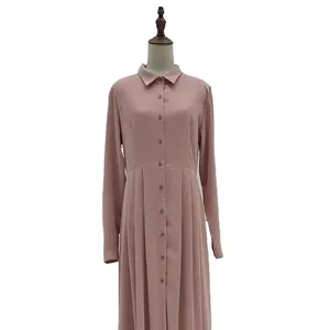 2024 Modest Fashion Women Islamic Clothing Robe Dress Long Front button Muslim Dress Abaya abaya women muslim dress