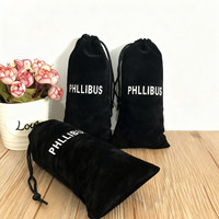 Pochette en velours de luxe personnalisée avec cordon de serrage et logo brodé pour badges, épingles, boucles d'oreilles, parfums et porte-clés – Vente en gros