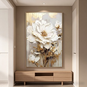 Décoration murale moderne, <span class=keywords><strong>peinture</strong></span> acrylique abstraite peinte à la main sur toile, <span class=keywords><strong>peinture</strong></span> florale texturée faite à la main pour la décoration <span class=keywords><strong>de</strong></span> la maison, luxe - Product Image 3