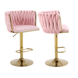Taburete alto nórdico moderno de Color personalizado, silla de <span class=keywords><strong>Bar</strong></span> giratoria contemporánea, marco de madera/Metal, cuero PU para comedor, cocina al aire libre - Product Image 2