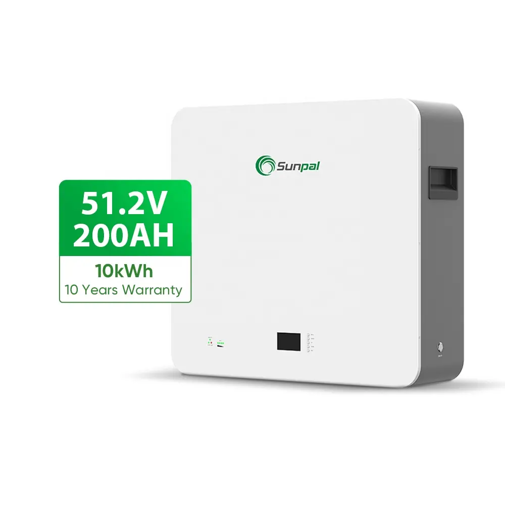 Sunpal بطارية تخزين الطاقة Lifepo4 بقوة 51.2 فولت 200 أمبير/ساعة بطاريات ليثيوم أيون 10 كيلو وات/ساعة بطاريات باور وول