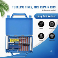 Kit d'outils de réparation automobile et de réparation de pneus, poignée en métal, super résistance, réparation d'urgence rapide, boîte de rangement pour pneus à vide
