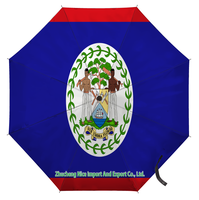 Paraguas plegable con bandera de Barbados, apertura y cierre automático, compacto, portátil, grande, para protección contra la lluvia, resistente al viento
