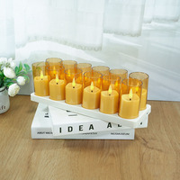 Bougie électrique LED en plastique écologique rechargeable par USB avec flamme 3D réaliste et télécommande pour la maison, Noël, Pâques