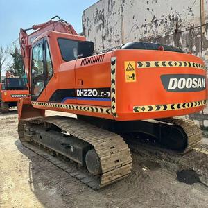 Excavatrice sur chenilles d'occasion hydraulique à vendre, modèle original Doosan DH220, 22 tonnes, DH220LC-7, matériel de construction, Corée - Product Image 4
