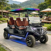 Voiturette de golf électrique Rainbow 72V 5kW 4 places de luxe, couleur personnalisée, avec coffre arrière, certifiée DOT, pour les centres de villégiature aux États-Unis