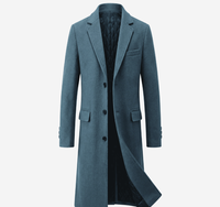 Manteau en laine mi-long pour homme de haute qualité, style décontracté chic, col tailleur, simple boutonnage