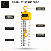 Palans à chaîne manuels à forte charge, en acier résistant à l'usure, vitesse de levage de 10 m/min, protection IP54, pour le déplacement de matériaux en atelier